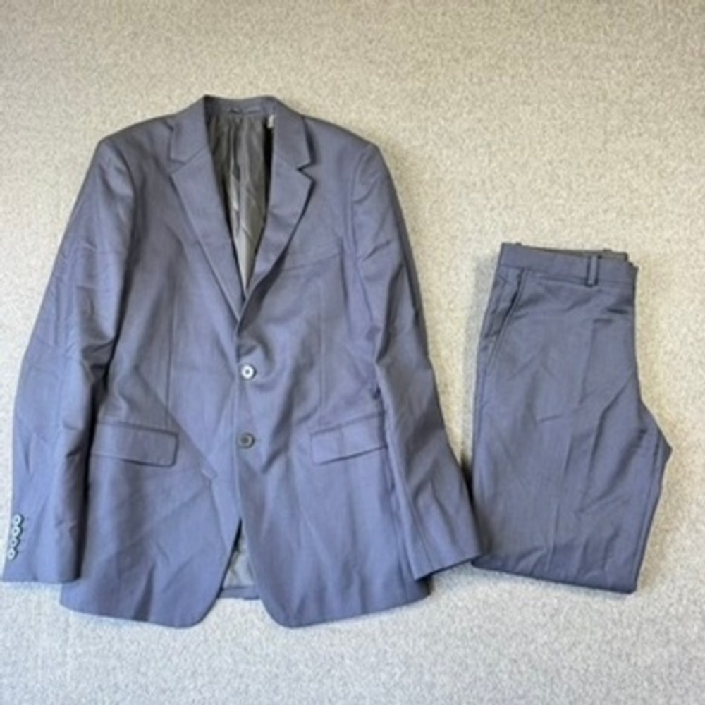 Theory Mens 38R Wool‎ 2 Piece Suit Navy Blue Xylo NP Ostro Blazer Pants
